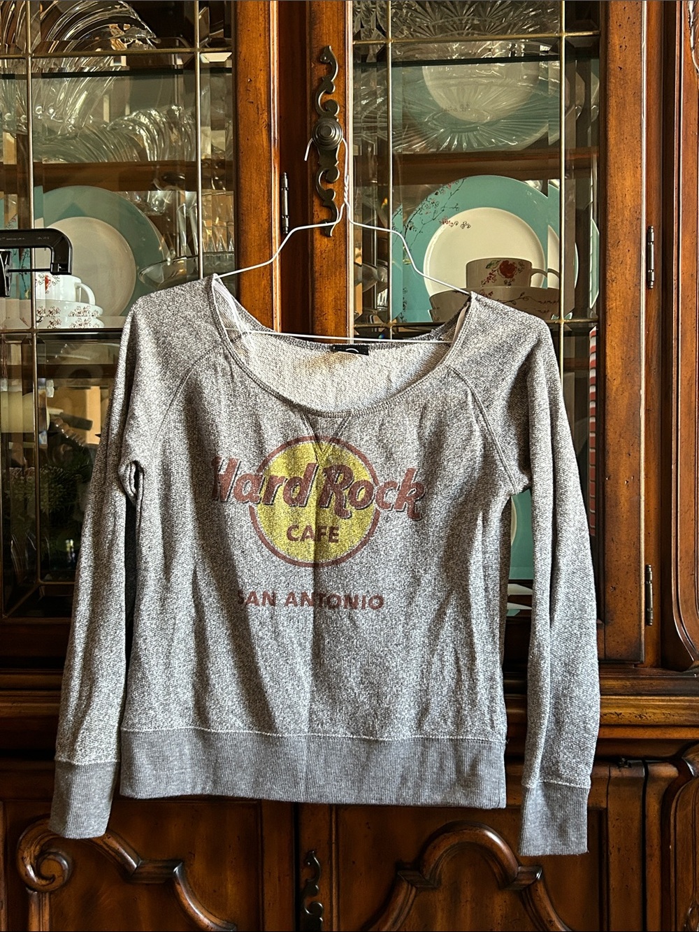 Hard Rock Cafe Gray Sweatshirt with Yellow and Red Logo